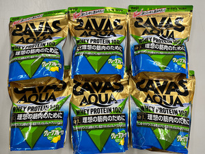 ▽SAVAS AQUA【 ホエイプロテイン100 グレープフルーツ風味 】840g袋 / 6袋セット 賞味期限：23.03▽