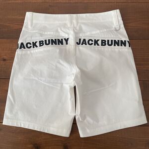 美品 ジャックバニー ストレッチ ショートパンツ 4 ホワイト×ブラック 送料無料 パーリーゲイツ ポロシャツ