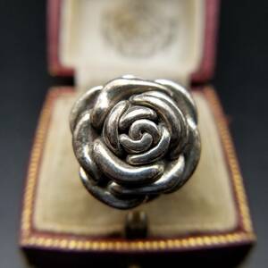 925 silver rose American a-ru deco Vintage ring silver Showa Retro ring jewelry accessory rose 