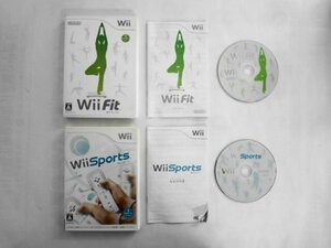 Wii21-267 任天堂 ニンテンドー Wii スポーツ Wii Fit フィット セット Sports レトロ ゲーム ソフト 使用感あり