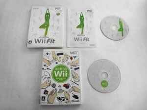 Wii21-268 任天堂 ニンテンドー Wii Fit フィット はじめてのWii セット レトロ ゲーム ソフト 使用感あり