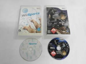 Wii21-295 任天堂 ニンテンドー Wii スポーツ モンスターハンター3 tri トライ セット Sports レトロ ゲーム ソフト 使用感あり 取説なし