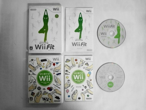 Wii21-299 任天堂 ニンテンドー Wii Wii Fit フィット はじめてのWii セット レトロ ゲーム ソフト 使用感あり