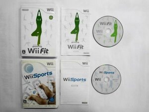 Wii21-315 任天堂 ニンテンドー Wii スポーツ Wii Fit フィット セット Sports レトロ ゲーム ソフト 使用感あり