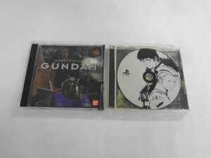 PS21-430 ソニー sony プレイステーション PS 1 機動戦士ガンダム 逆襲のシャア セット レトロ ゲーム ソフト ケース割れあり 使用感あり