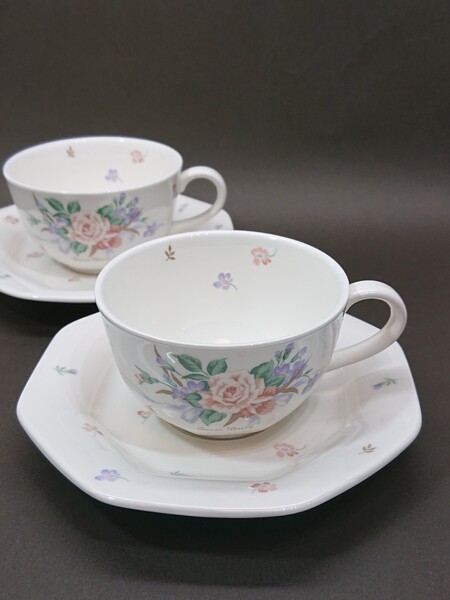 ノリタケ クラフトーン 8773 カップ&ソーサー 2客◇