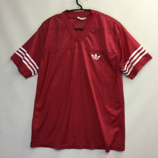 80s アディダス メッシュ Tシャツ Mサイズ レッド adidas