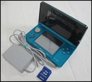 VN304f 動作OK◆ニンテンドー/Nintendo 3DS 本体・SDカード・タッチペン・ACアダプター CTR-001 グリーン