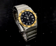【オメガ】OMEGA Constellation★希少!黒文字盤&最高級11Pダイヤメンズ腕時計【新品仕上げ】_画像7