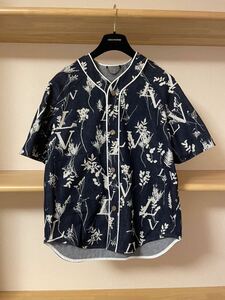 中古 20AW Louis Vuitton Leaf Denim Baseball Shirt ルイヴィトン リーフ デニム ベースボールシャツ 1A7XFN Sサイズ