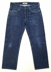 8.5@ 良品「Levi’s MADE & CRAFTED」ヴィンテージ加工 ボタンフライ ジーンズ Indigo SIZE:30 イタリア製