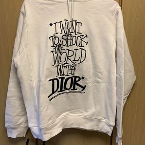 正規 20SS DIOR × SHAWN STUSSY ディオール ショーン ステューシー KIM JONES プルオーバー パーカー フーディー 白 XXS 033J646A0531
