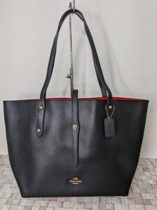 コーチ トートバッグ ブラック 黒 人気 マーケットトート【訳あり品】