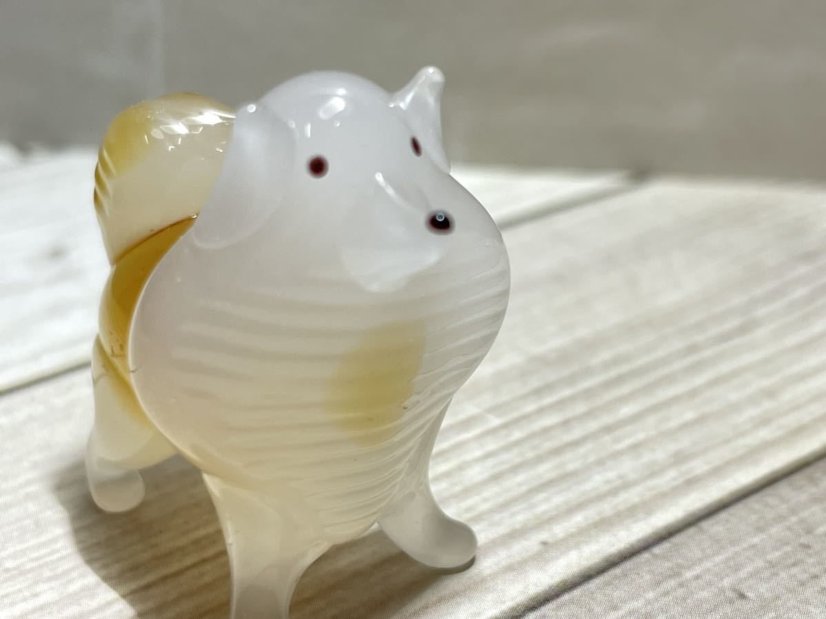 ★Miniature glasswork★[Dog series] Spitz, handmade works, interior, miscellaneous goods, ornament, object