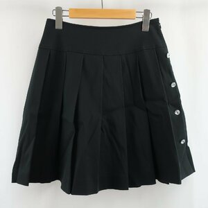 rebecca taylor Rebecca Taylor stretch rayon biju- pleat miniskirt made in Japan 2 black black lady's KC2203-107