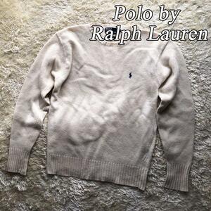 RALPH LAURN ポロバイラルフローレン 羊毛 ラムウールニットセーター M オフホワイト
