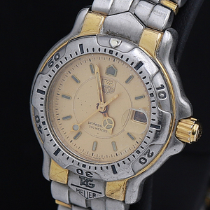 1 yen ◆ Genuine [TAG Heuer] QZ WH1353 Professional 200M Date Gold Dial Women's Watch 900A0232945, Line, Tag Heuer, others