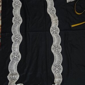 Grace アンティーク フランス 1900年頃 未使用 タグ付き 手編み ボビンレース の 縁飾り用 ボーダー 92cm×63cm用 (全長310cm+サンプル2)
