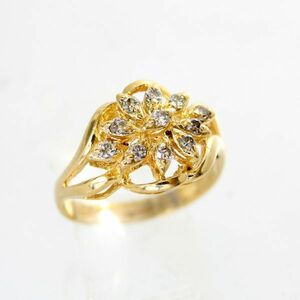 ◎中古美品◎１８金　ダイヤ　0.22ｃｔ　リング　11.5号