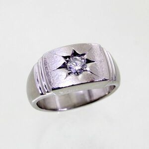 ◎中古美品◎プラチナ　ダイヤ　0.33ｃｔ　メンズリング　19号