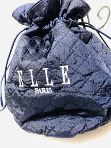  tag equipped ELLE PARIS( Elpa li) quilting pouch pouch navy 