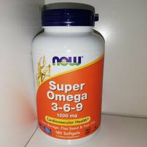 スーパーオメガ 3-6-9 1200mg EPA DHA 180粒 NOW Foods ナウフーズ【新品・送料込】_画像1