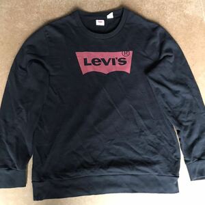 7-8 Levi's リーバイス トレーナー バットウィングロゴ スウェットシャツ 定番 ブラック メンズ レディース ペアルック アメカジ