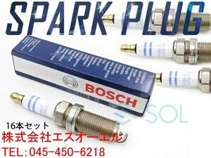 ベンツ W211 W220 R230 W463 ダブルプラチナ スパークプラグ 16本セット(1台分) BOSCH E55 S55 SL55 G55 0041594503 FR6MPP332 0041594503