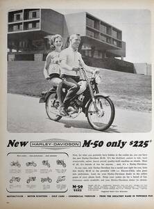 稀少！1964年ハーレーダビッドソン広告/Harley-Davidson M-50/オートバイ/旧車/L