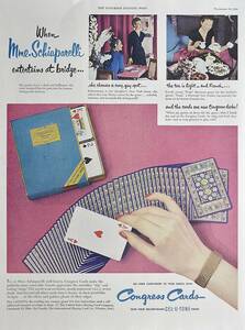 稀少！1949年Congress Playing Cards広告/トランプ/カード・ゲーム/77