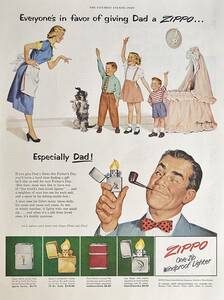 稀少！1953年Zippo広告/ジッポー/ライター/煙草/シガー/父の日のギフトに/74