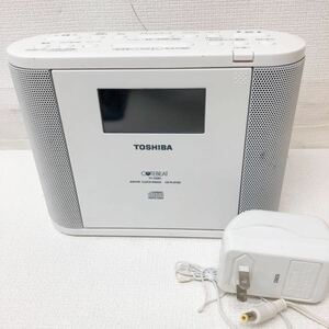 Y0520F3 TOSHIBA CD FM AM ラジオ クロック 付き TY-CDR7 ホワイト 2009年製 動作確認済み 目覚まし時計 スヌーズ付 東芝 オーディオ機器