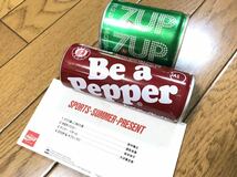 ドクターペッパー Dr Pepper・セブンアップ 7UP 空き缶 コレクション 2本セット 昭和レトロ 当時物 オリジナルCDシングル付_画像2