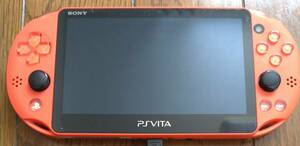 PlayStationVita Wi-Fiモデル ネオンオレンジ(PCH-2000 ZA24) 中古品 不具合なし 保護フィルム メモリーカード（8GB）付き 送料無料