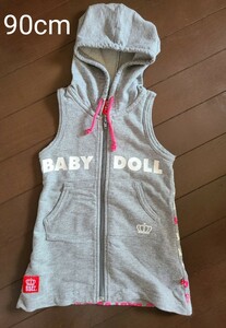 BABYDOLL ベビードール タンクトップ ジップアップパーカー ノースリーブ トップス 女の子