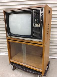 現状品 SHARP シャープ ブラウン管テレビ Longrun 18C-865 1975年製 昭和レトロ アンティーク 当時物 希少 引取限定 茨城県 0517あら1 M