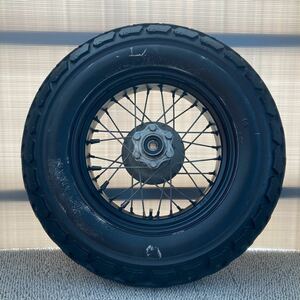 YAMAHA ヤマハ TW200 実働 2JL リアホイール 14×4.50 ホワイトウォール塗 検 純正 TW225 custom chopper DUNLOP K180 黒リム