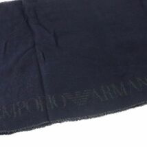 エンポリオ アルマーニ EMPORIO ARMANI マフラー ウール100％ ネイビー 中古B 263832_画像2