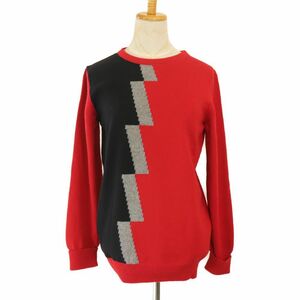  Balenciaga BALENCIAGA knitted long sleeve lady's size 34 red black gray used A 263104