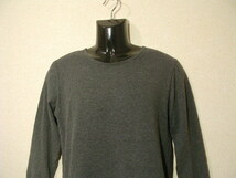 ssy4651 GU ジーユー 七分袖 カットソー Tシャツ グレー ■ 裏起毛 ■ WARM EXTRA インナー ストレッチ素材 クルーネック Mサイズ_画像3