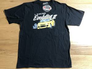 【即決 新品】三菱 ランサーエボリューション Ⅲ★半袖Tシャツ メンズ【L】サイズ　黒 LANCER Evolution