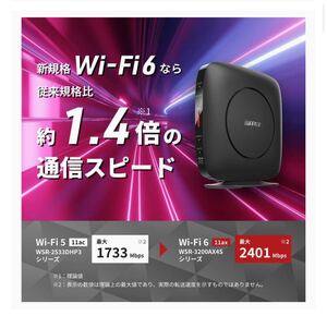 【美品・30日保証】Wi-Fi 6(11ax)対応Wi-Fiルーター 2402+800Mbps WSR-3200AX4S-BK