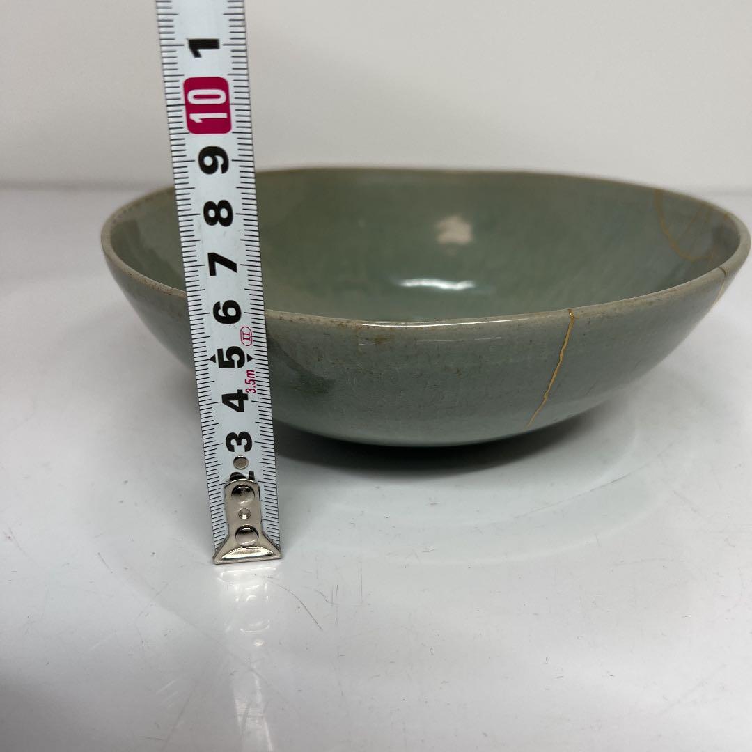 高麗時代 高麗青磁鉢 18cm 528g とひち け4-0506-