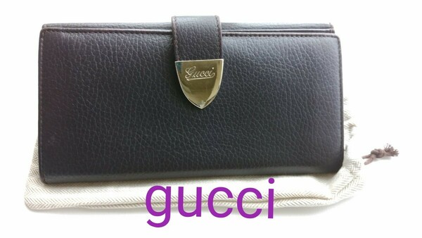 〔GUCCI〕グッチ長財布 レザー長財布 イタリ一製