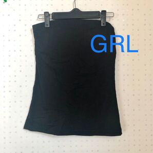 【GRL】ベアトップ ブラック 黒 Lサイズ