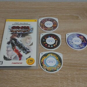 PSPソフト5本 ナムコミュージアムカプコンクラシックスコレクションとポップンミュージックと鉄拳他