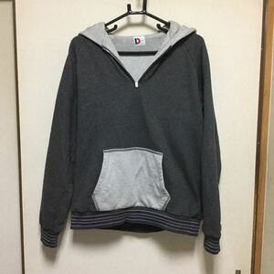 ドゥニーム オリゾンティ期 ダブルフェイス ハーフZIP フーディー Mサイズ USED DENIME ORIZZONTI パーカ アメカジ ビンテージ