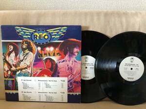 【即決送無】白プロモ盤タイミングシート付！ REO　SPEEDWAGON ライブ盤２LP　盤：綺麗　ジャケ：並