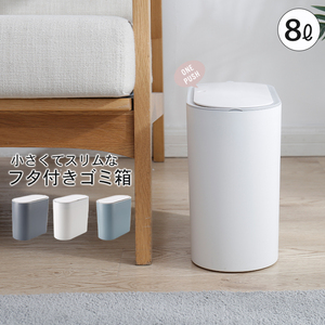 ダストボックス 8L ごみ箱 ゴミ箱 ふた付き スリム 分別 ミニ 袋 見えない 中身 おしゃれ キッチン トイレ グレー M5-MGKBO00041GY