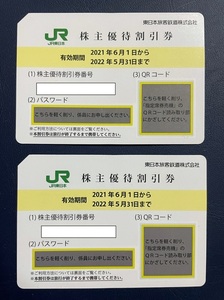 JR東日本　株主優待割引券（2枚セット）　有効期間：2022年5月31日まで